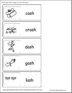 Word Family – ash words Flashcards – Abcteach