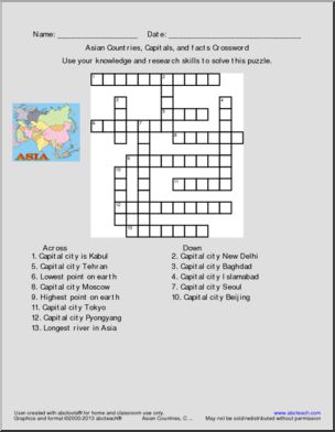 Crossword: Asian Countries
