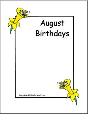 Border Paper: August Birthdays