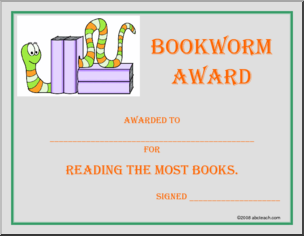 Bookworm Award’ Certificate