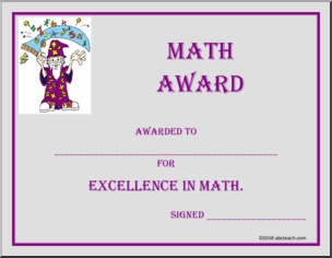 Math Award Clip Art