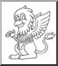Clip Art: Baby Griffin (coloring page)