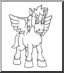 Clip Art: Baby Pegasus (coloring page)