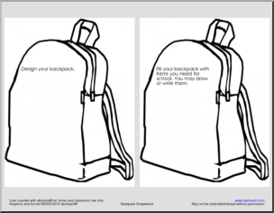 Back to School: Back Pack (two per page)