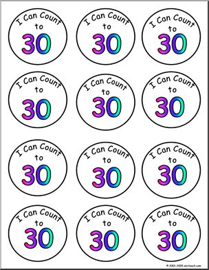 Small Badge: I can count to 30. – Abcteach