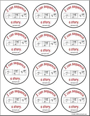 Small Badges:  “I can sequence a story”