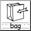 Clip Art: Basic Words: Bag B&W (poster)