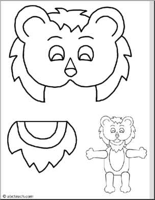 Paper Bag Puppet: Animals – Lion – Abcteach