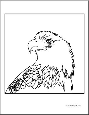 Clip Art: Bald Eagle 2 (coloring page)