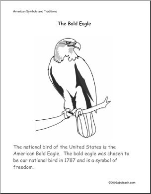 Color and Read: U.S. Symbols – Bald Eagle (primary)