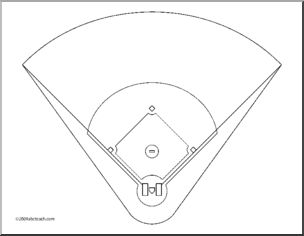 Clip Art: Baseball Field 1 (coloring page)