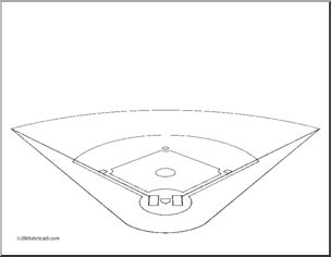Clip Art: Baseball Field 2 (coloring page)