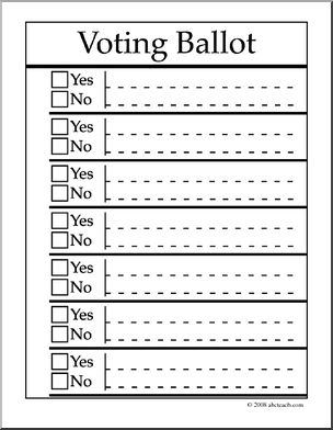 Clip Art: Blank Ballot 2 (coloring page) – Abcteach