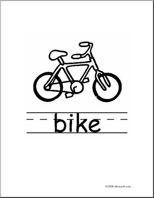 Clip Art: Basic Words: Bike B/W (poster)