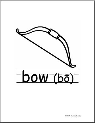 Clip Art: Basic Words: Bow4 B/W (poster)