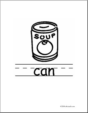 Clip Art: Basic Words: Can B/W (poster)