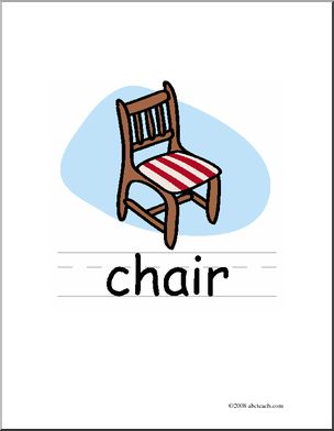 Clip Art: Basic Words: Chair Color (poster)