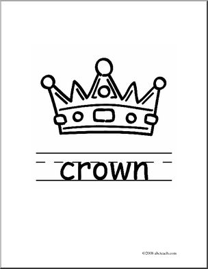 Clip Art: Basic Words: Crown B/W (poster)
