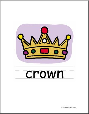 Clip Art: Basic Words: Crown Color (poster)
