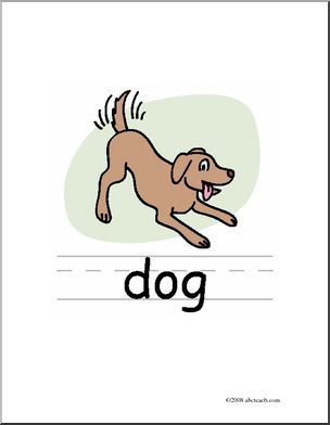 Clip Art: Basic Words: Dog Color (poster)