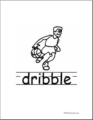 Clip Art: Basic Words: Dribble B/W (poster)