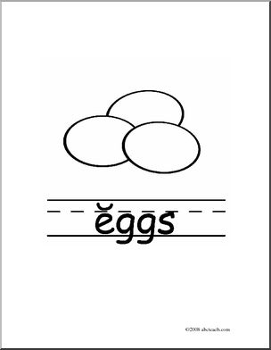 Clip Art: Basic Words: Eggs B/W (poster)
