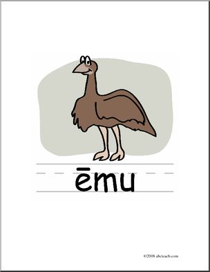 Clip Art: Basic Words: Emu Color (poster)