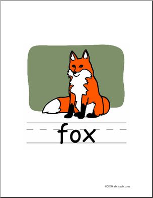 Clip Art: Basic Words: Fox Color (poster)