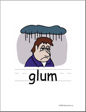 Clip Art: Basic Words: Glum Color (poster)