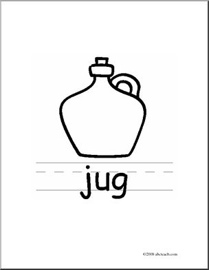 Clip Art: Basic Words: Jug B/W (poster)