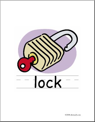 Clip Art: Basic Words: Lock Color (poster)