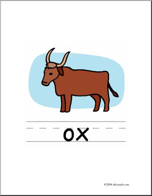 Clip Art: Basic Words: Ox Color (poster)