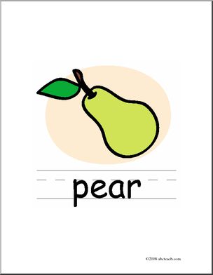 Clip Art: Basic Words: Pear Color (poster)