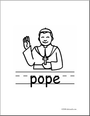 Clip Art: Basic Words: Pope B/W (poster)