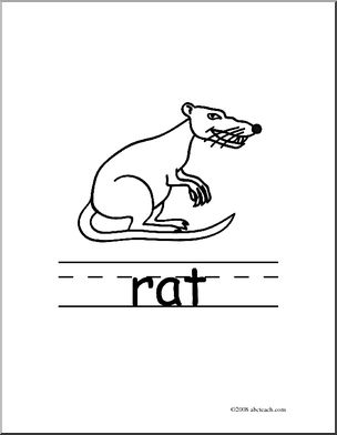 Clip Art: Basic Words: Rat B/W (poster) – Abcteach