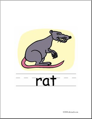 Clip Art: Basic Words: Rat Color (poster)