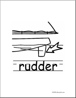 Clip Art: Basic Words: Rudder B/W (poster)