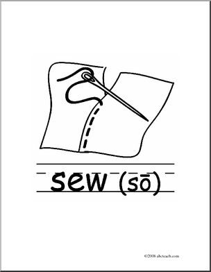 Clip Art: Basic Words: Sew B/W (poster)
