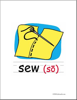 Clip Art: Basic Words: Sew Color (poster)