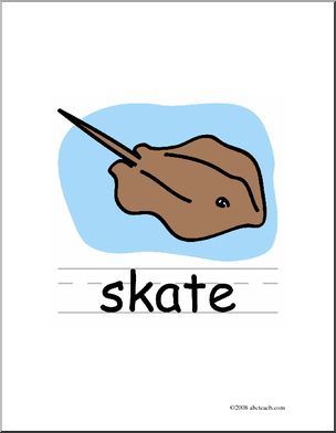 Clip Art: Basic Words: Skate2 Color (poster)