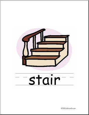Clip Art: Basic Words: Stair Color (poster)
