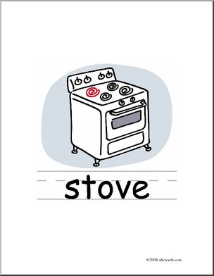 Clip Art: Basic Words: Stove Color (poster)