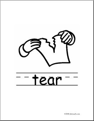Clip Art: Basic Words: Tear B/W (poster)