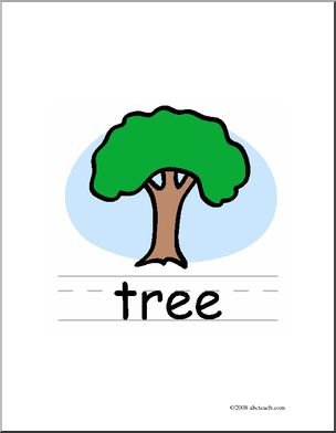 Clip Art: Basic Words: Tree Color (poster)
