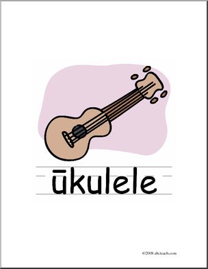 Clip Art: Basic Words: Ukulele Color (poster)