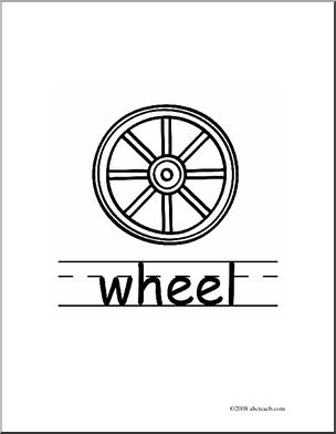 Clip Art: Basic Words: Wheel B/W (poster)