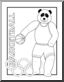 Clip Art: Cartoon Olympics: Panda Basketball (coloring page)