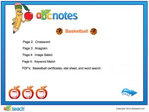 Interactives: Notebook: Basketball Activities