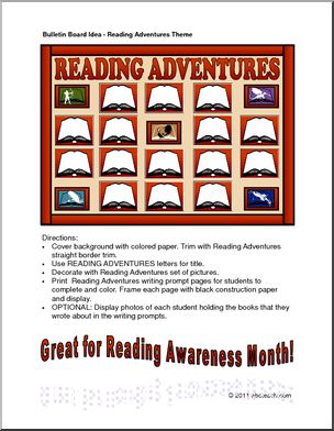 Bulletin Board: Reading Adventures Theme Directions (elem/upper elem)
