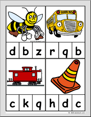 Beginning Consonants, set 1 (color) Phonics Cards